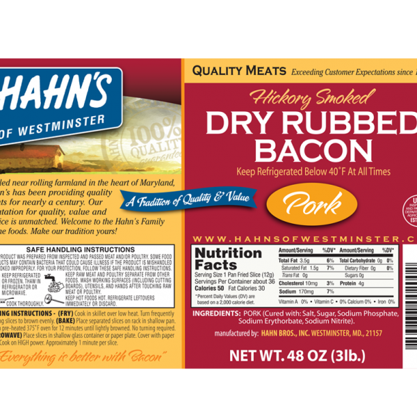 Hahn's of Westminster - Dry-Rubbed Bacon