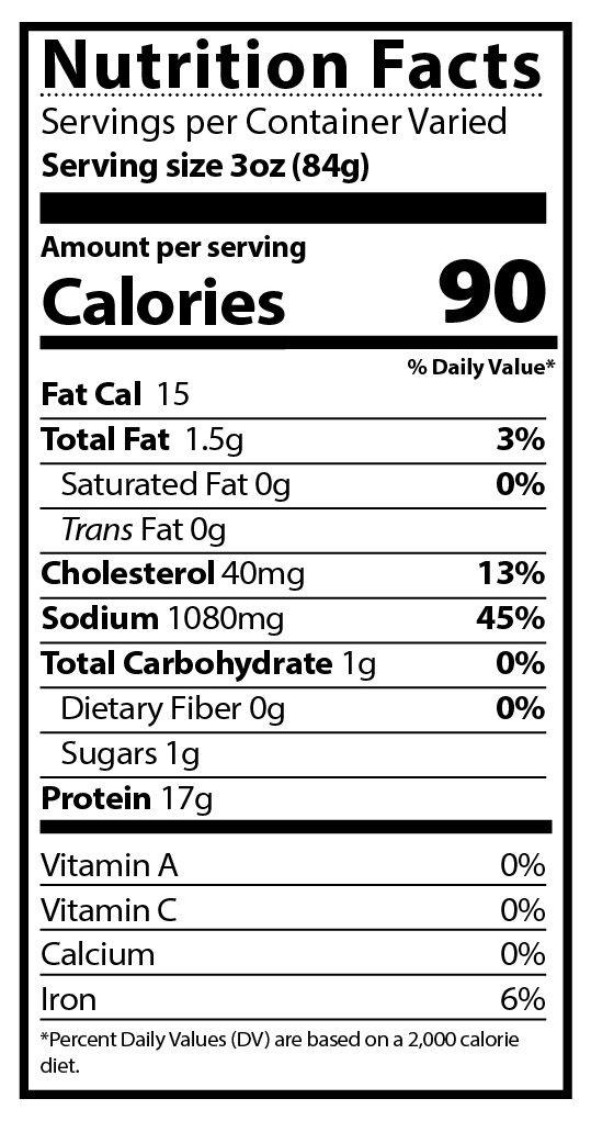 Nutrition Facts - Hahn's Hickory Smoked Boneless Ham