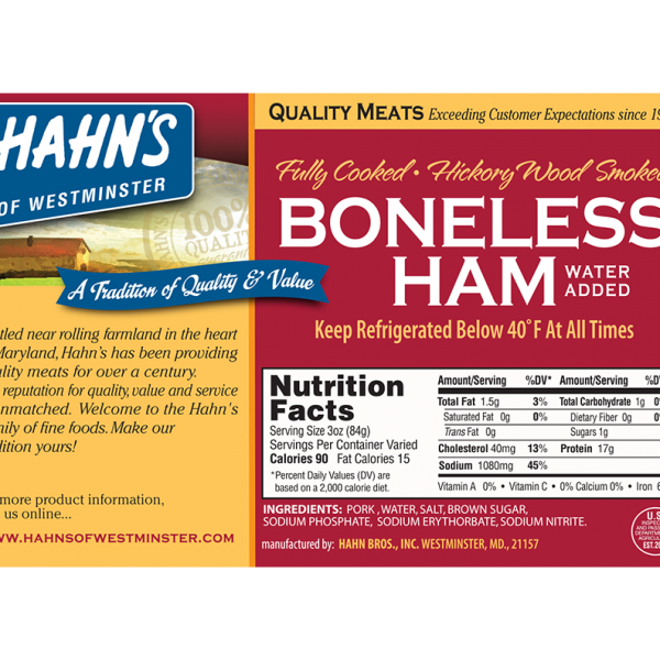 Hahn's of Westminster - Boneless Ham